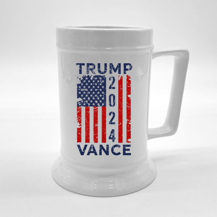 Trump Vance 2024 Us Flag Election President 2024 Front & Back Beer Stein