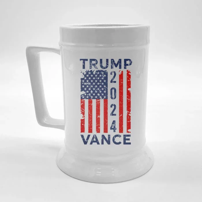 Trump Vance 2024 Us Flag Election President 2024 Front & Back Beer Stein