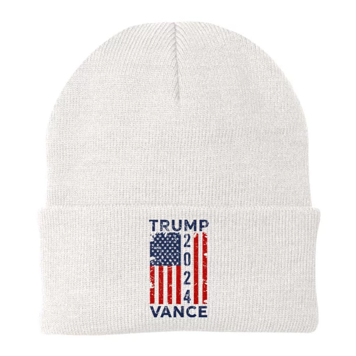 Trump Vance 2024 Us Flag Election President 2024 Knit Cap Winter Beanie