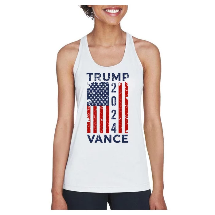 Trump Vance 2024 Us Flag Election President 2024 Women's Racerback Tank