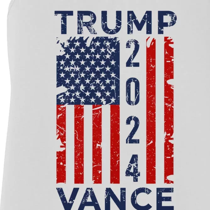 Trump Vance 2024 Us Flag Election President 2024 Women's Racerback Tank