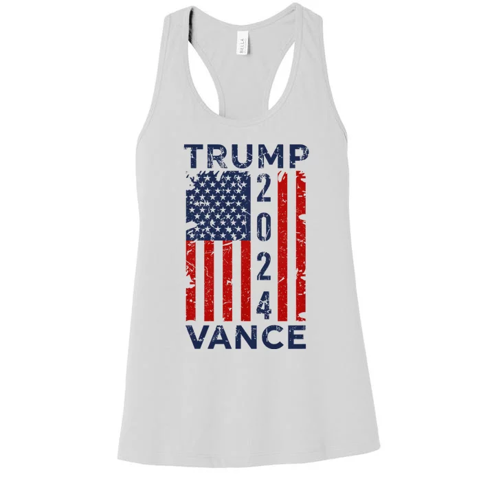 Trump Vance 2024 Us Flag Election President 2024 Women's Racerback Tank