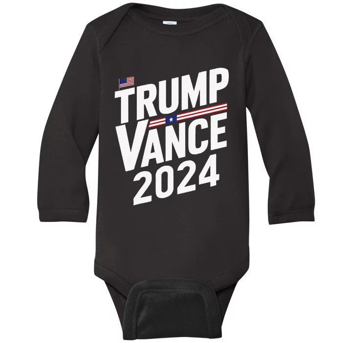 Trump Vance 2024 Election Donald Trump Jd Vance 2024 Baby Long Sleeve Bodysuit