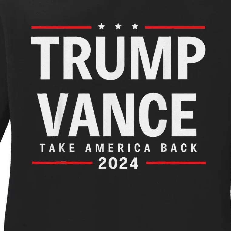 Trump Vance 2024 Vice President Bold Design Ladies Long Sleeve Shirt