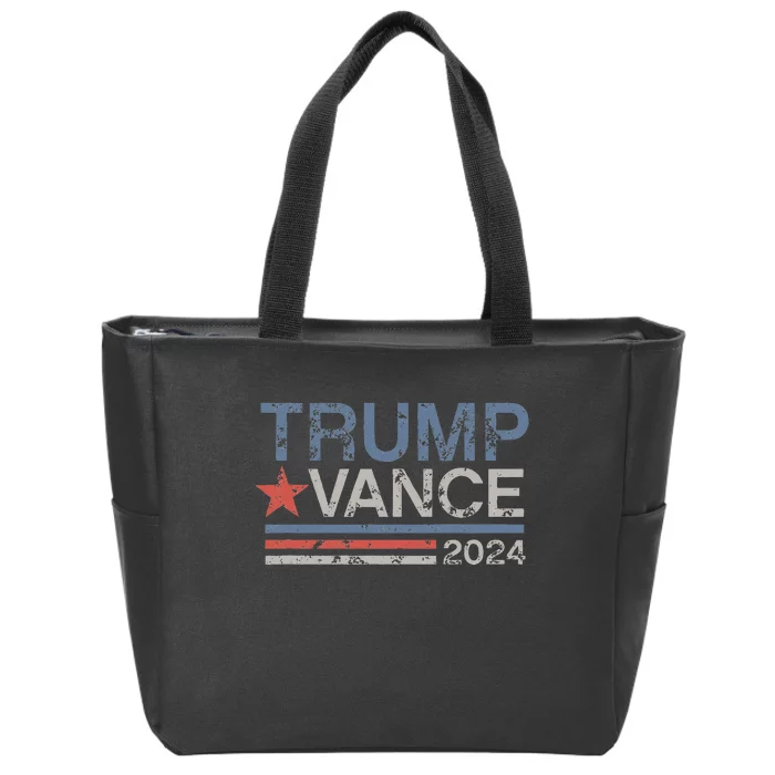 Trump Vance 2024 Retro Stripe Trump Jd Vance Zip Tote Bag