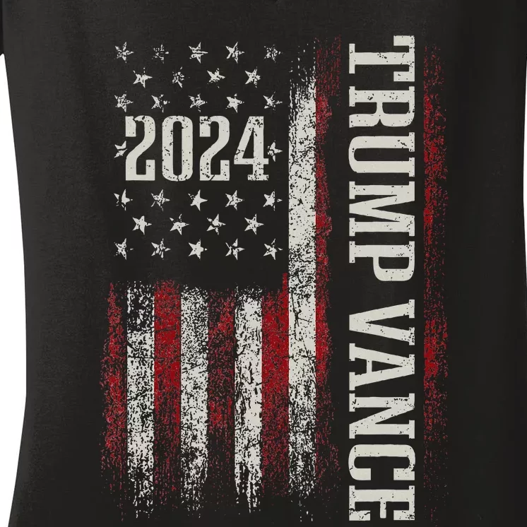 Trump Vance 2024 President Trump Supporter Reelection Women's V-Neck T-Shirt