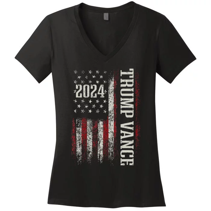 Trump Vance 2024 President Trump Supporter Reelection Women's V-Neck T-Shirt