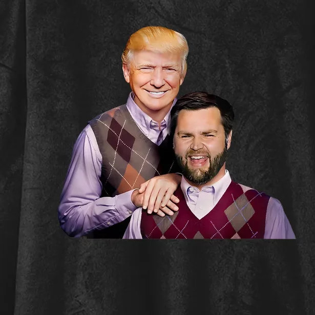 Trump Vance 2024 Brothers Funny Parody Trump J.D. Vance Bros Hooded Wearable Blanket