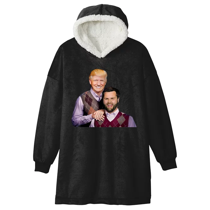 Trump Vance 2024 Brothers Funny Parody Trump J.D. Vance Bros Hooded Wearable Blanket