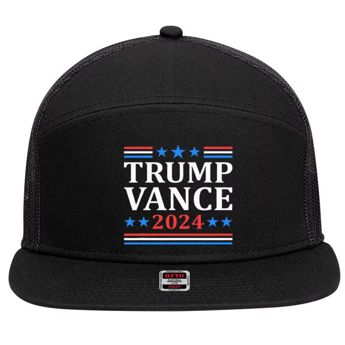 Trump Vance 2024 For President Vp Usa Election Patriotic 7 Panel Mesh Trucker Snapback Hat