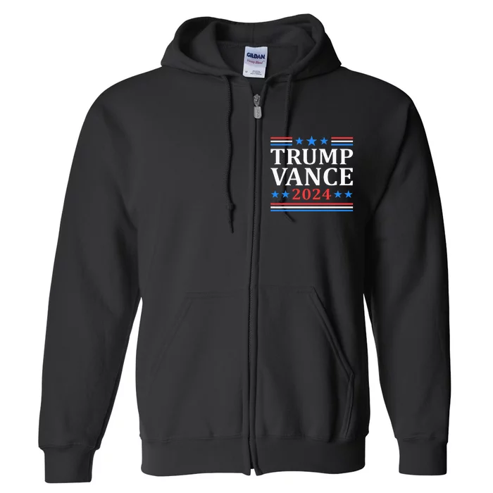 Trump Vance 2024 For President Vp Usa Election Patriotic Full Zip Hoodie