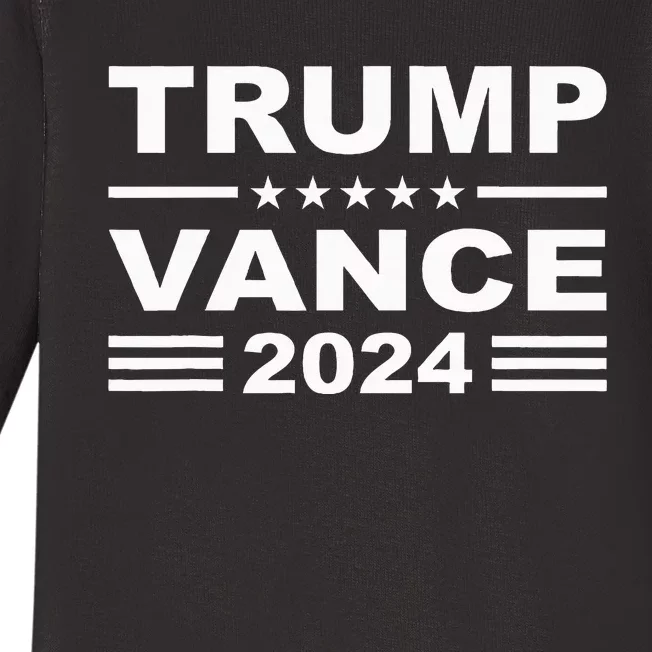 Trump Vance 2024 For President Vp Usa Election Patriotic Baby Long Sleeve Bodysuit