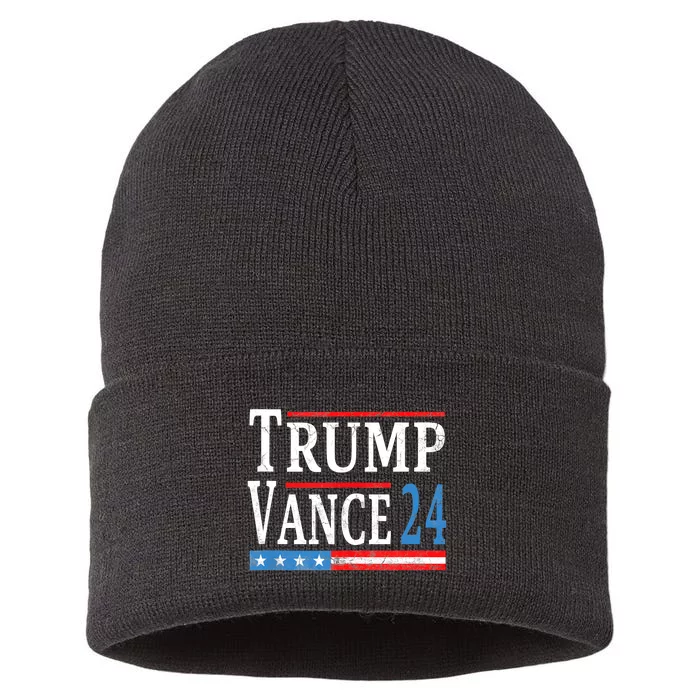 Trump Vance 2024 President Trump Supporter Re Election Sustainable Knit Beanie