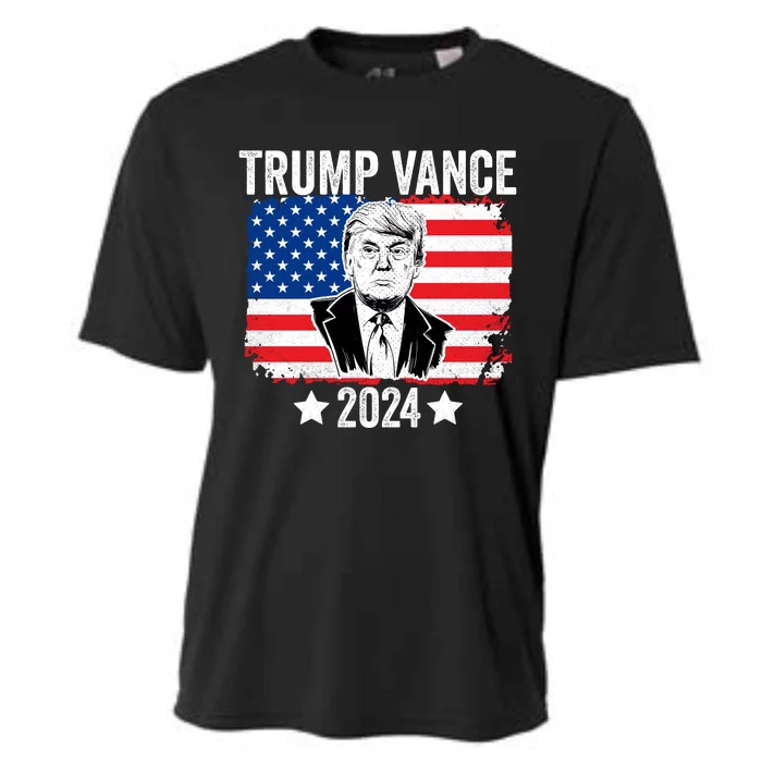 Trump Vance 2024 Retro Featuring Trump And Jd Vance Donald Trump 2024 Cooling Performance Crew T-Shirt