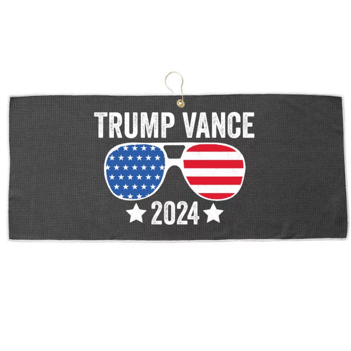 Trump Vance 2024 Retro Featuring Trump And Jd Vance Donald Trump 2024 Large Microfiber Waffle Golf Towel