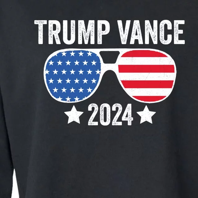 Trump Vance 2024 Retro Featuring Trump And Jd Vance Donald Trump 2024 Cropped Pullover Crew