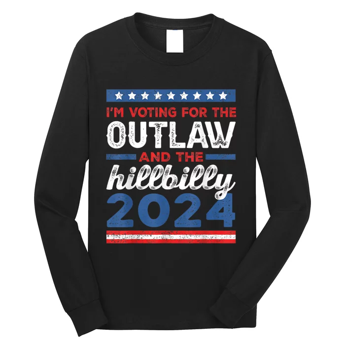 Trump Vance 2024 Donald Trump J.D. Vance Outlaw Hillbilly Long Sleeve Shirt