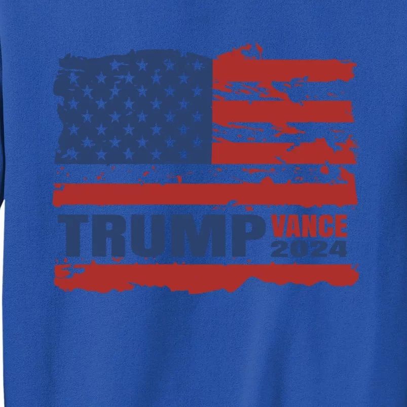 Trump Vance 2024 Presidential Campaign Us Flag Gift Tall Sweatshirt