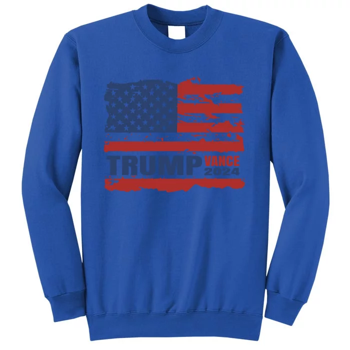 Trump Vance 2024 Presidential Campaign Us Flag Gift Tall Sweatshirt