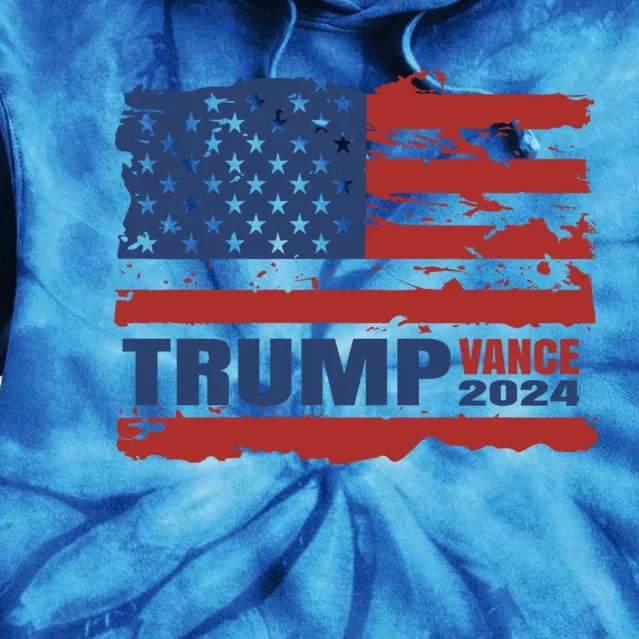 Trump Vance 2024 Presidential Campaign Us Flag Gift Tie Dye Hoodie