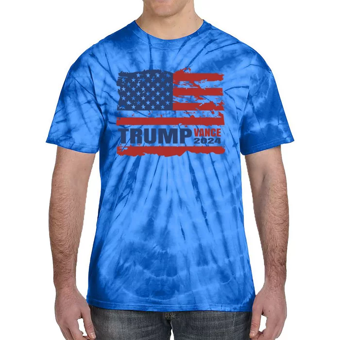 Trump Vance 2024 Presidential Campaign Us Flag Gift Tie-Dye T-Shirt