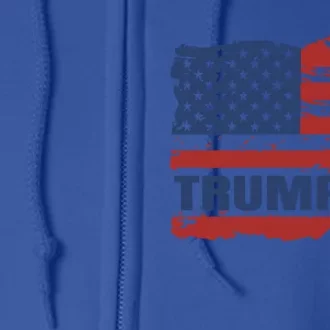 Trump Vance 2024 Presidential Campaign Us Flag Gift Full Zip Hoodie