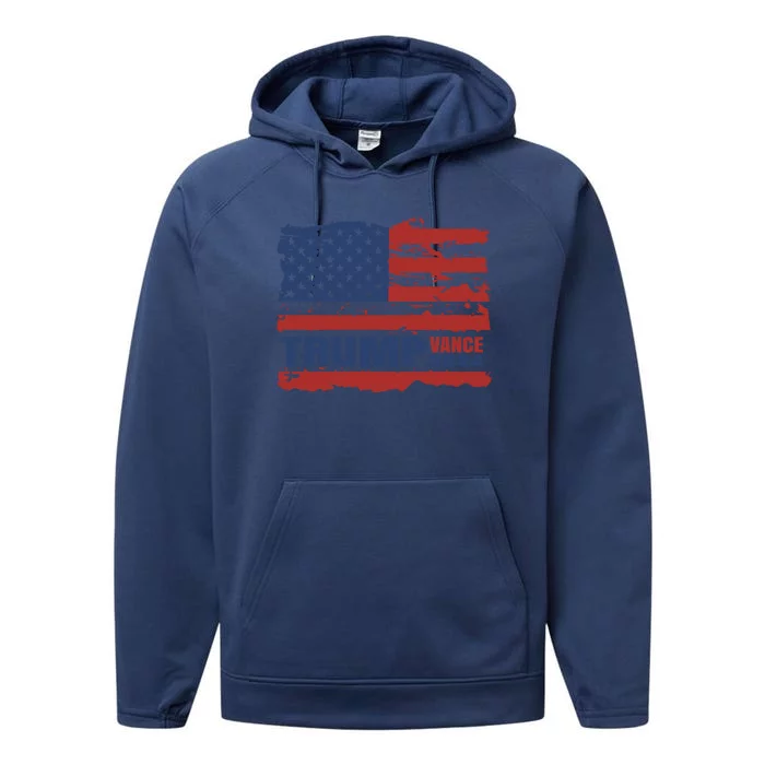 Trump Vance 2024 Presidential Campaign Us Flag Gift Performance Fleece Hoodie