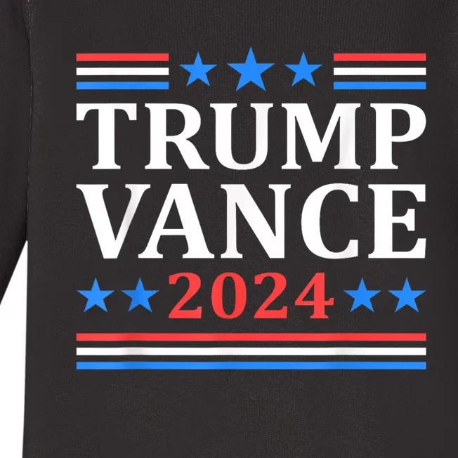 Trump Vance 2024 For President Vp Usa Election Patriotic Baby Long Sleeve Bodysuit