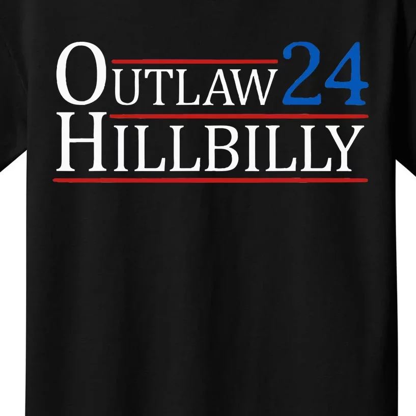 Trump Vance 24 Outlaw Hillbilly Us Flag Kids T-Shirt