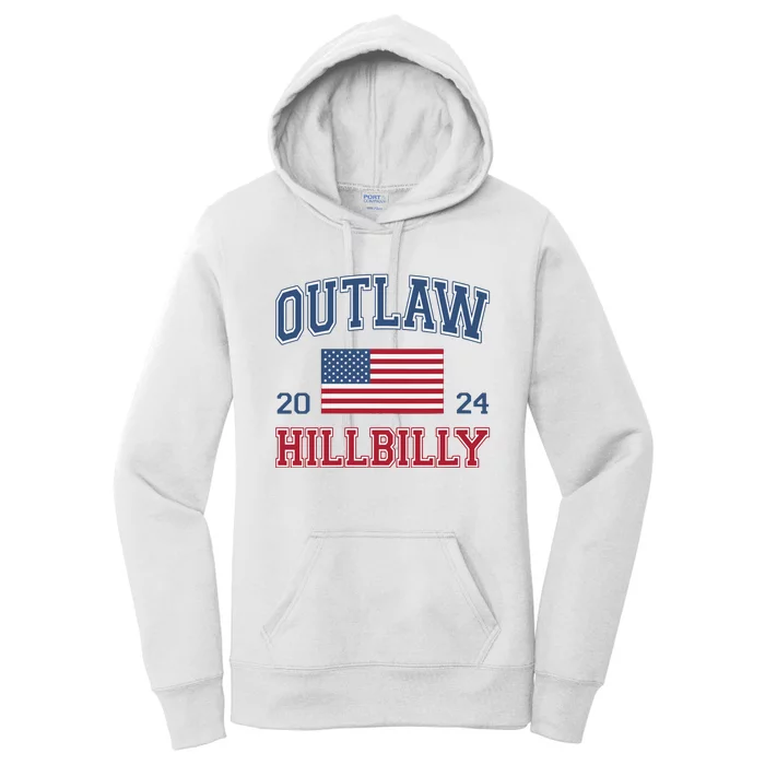 Trump Vance 2024 Donald Trump Jd Vance Outlaw Hillbilly Women's Pullover Hoodie