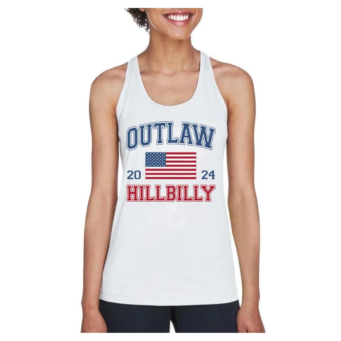 Trump Vance 2024 Donald Trump Jd Vance Outlaw Hillbilly Women's Racerback Tank