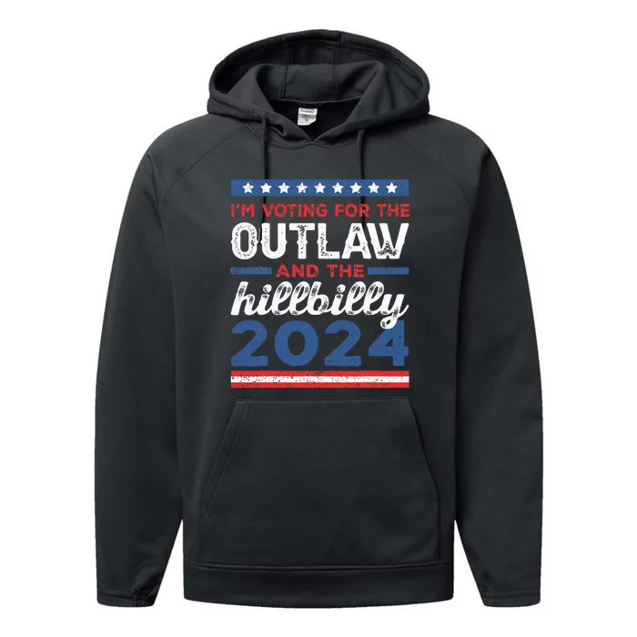 Trump Vance 2024 Outlaw Hillbilly Vintage Us Flag Performance Fleece Hoodie