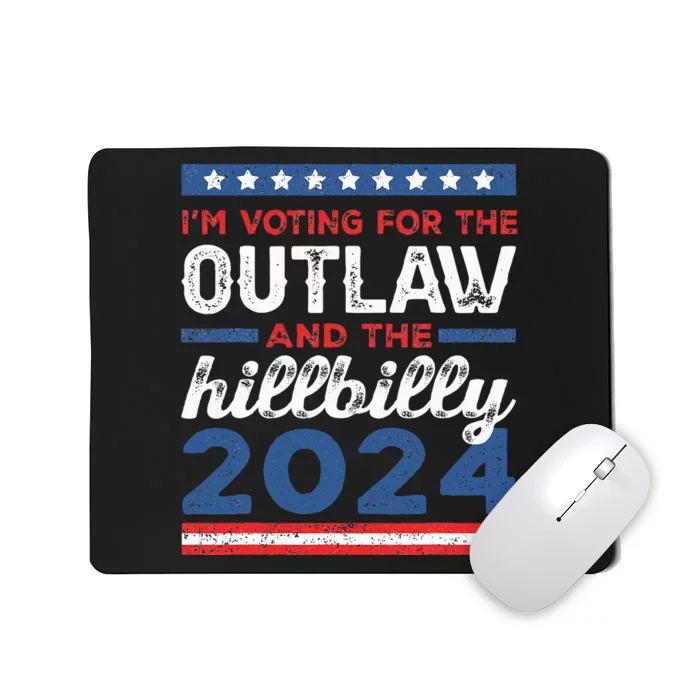 Trump Vance 2024 Outlaw Hillbilly Vintage Us Flag Mousepad