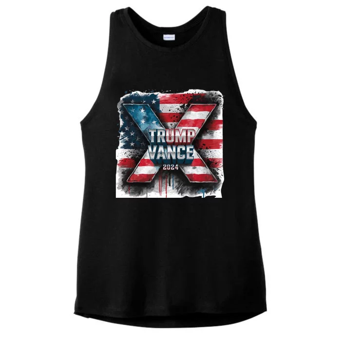 Trump Vance 2024 X Design Ladies Tri-Blend Wicking Tank