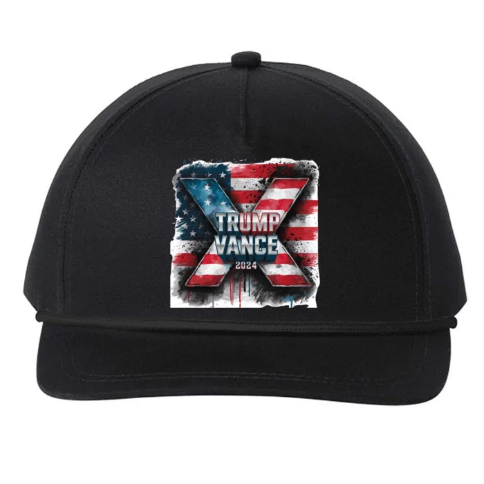 Trump Vance 2024 X Design Snapback Five-Panel Rope Hat