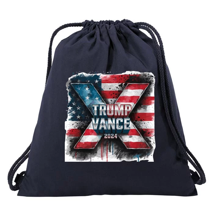 Trump Vance 2024 X Design Drawstring Bag