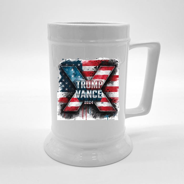 Trump Vance 2024 X Design Front & Back Beer Stein