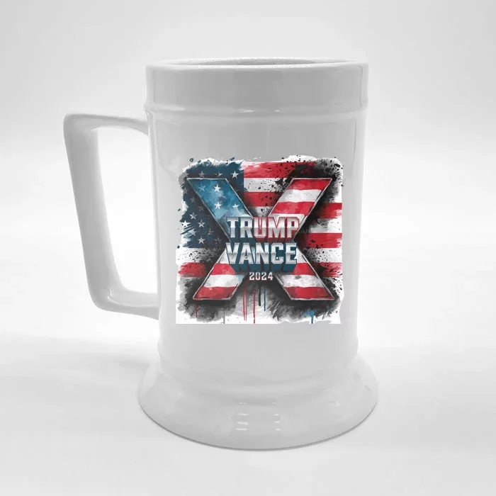 Trump Vance 2024 X Design Front & Back Beer Stein