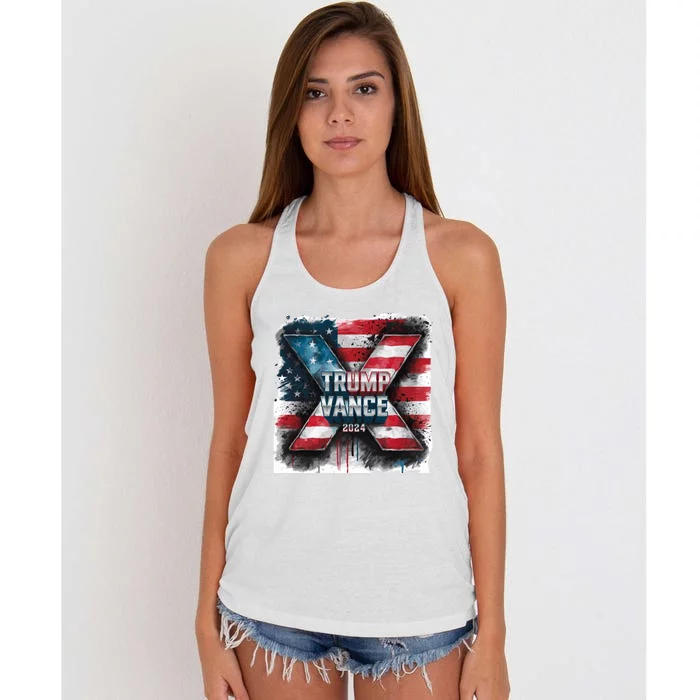 Trump Vance 2024 X Design Women's Knotted Racerback Tank