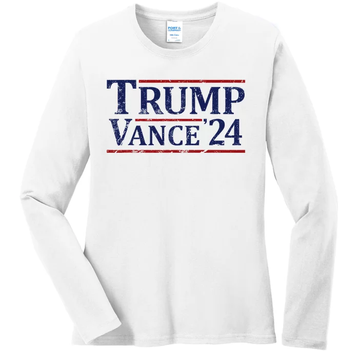 Trump Vance 24 Vintage 2024 Ladies Long Sleeve Shirt