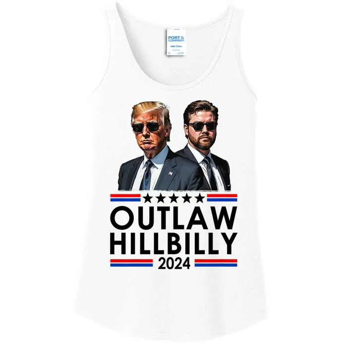 Trump Vance 2024 Outlaw Hillbilly Us Flag Vintage Elections Ladies Essential Tank