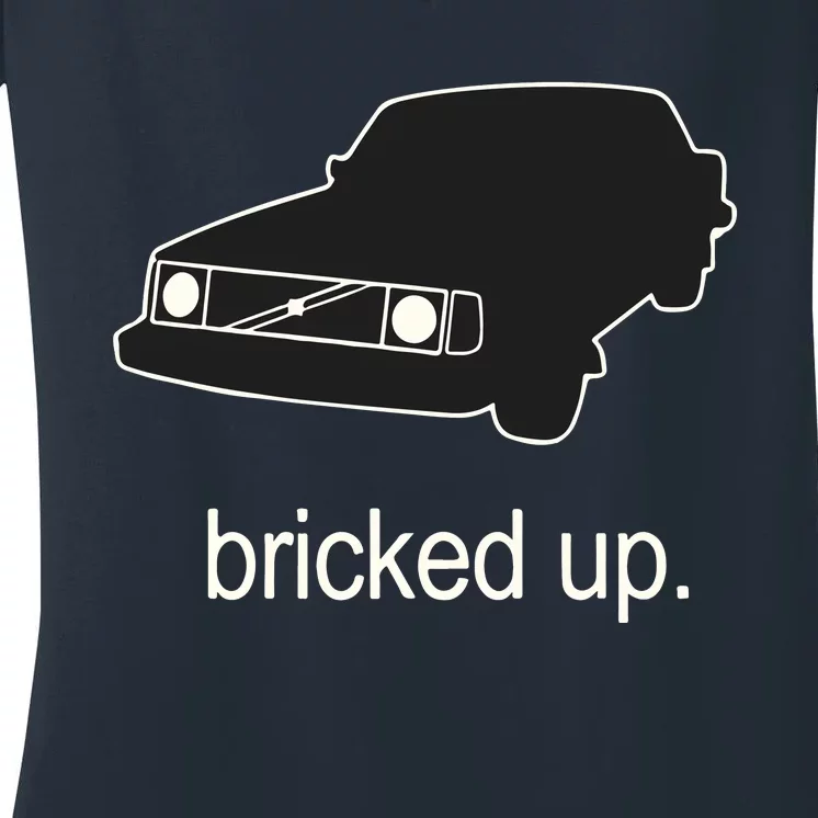 The Volvo 240 Subreddit Bricked Up Car Women's V-Neck T-Shirt