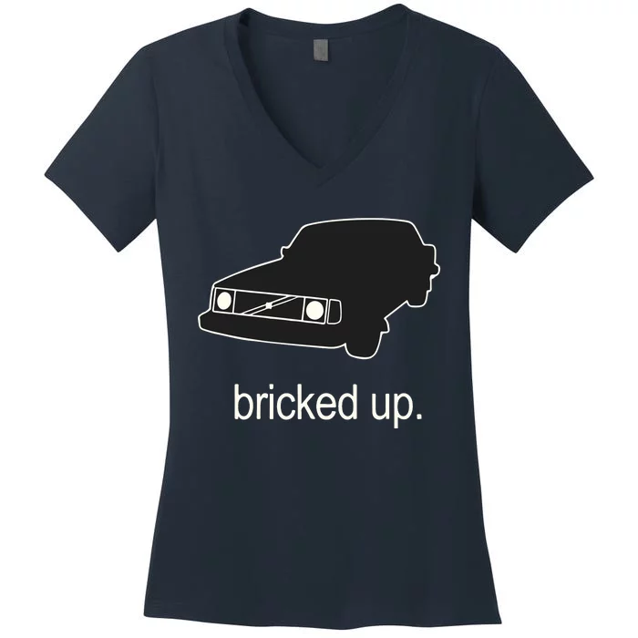 The Volvo 240 Subreddit Bricked Up Car Women's V-Neck T-Shirt