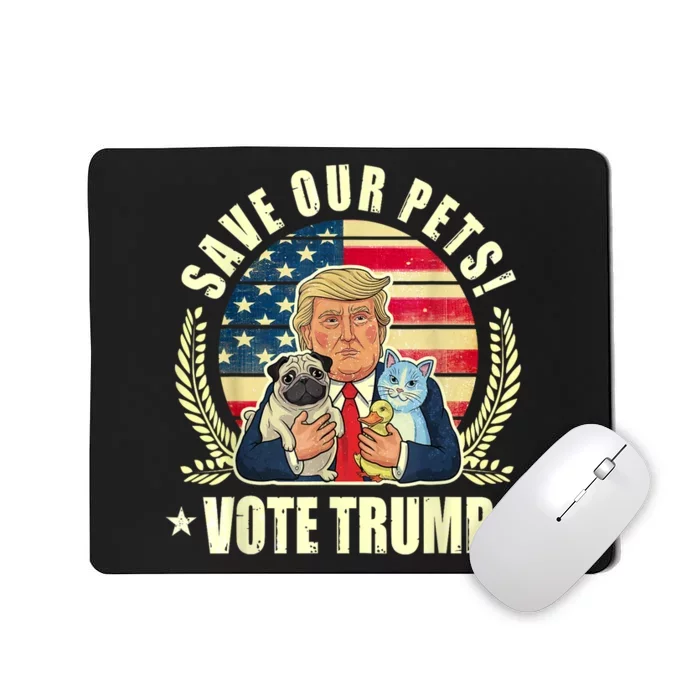 Trump Vance 2024 Election Save Our Pets Vote For Trump 2024 Gift Mousepad