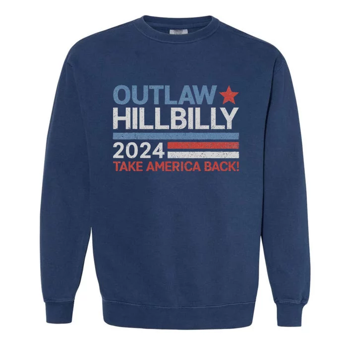 Trump Vance 2024 Donald Trump J.D. Vance Outlaw Hillbilly Garment-Dyed Sweatshirt