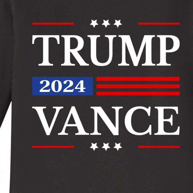 Trump Vance 2024 Election American Flag Usa Flag Donald Trump 2024 President Jd Baby Long Sleeve Bodysuit