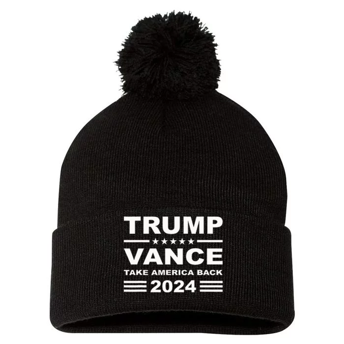 Trump Vance 2024 Take America Back President Pom Pom 12in Knit Beanie