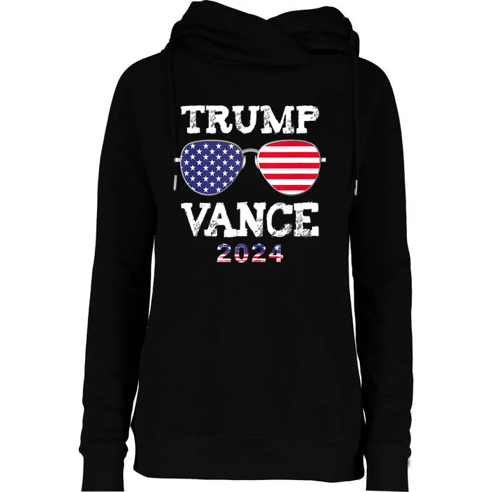 Trump Vance 2024 President Trump Supporter Suglasses Design Womens Funnel Neck Pullover Hood