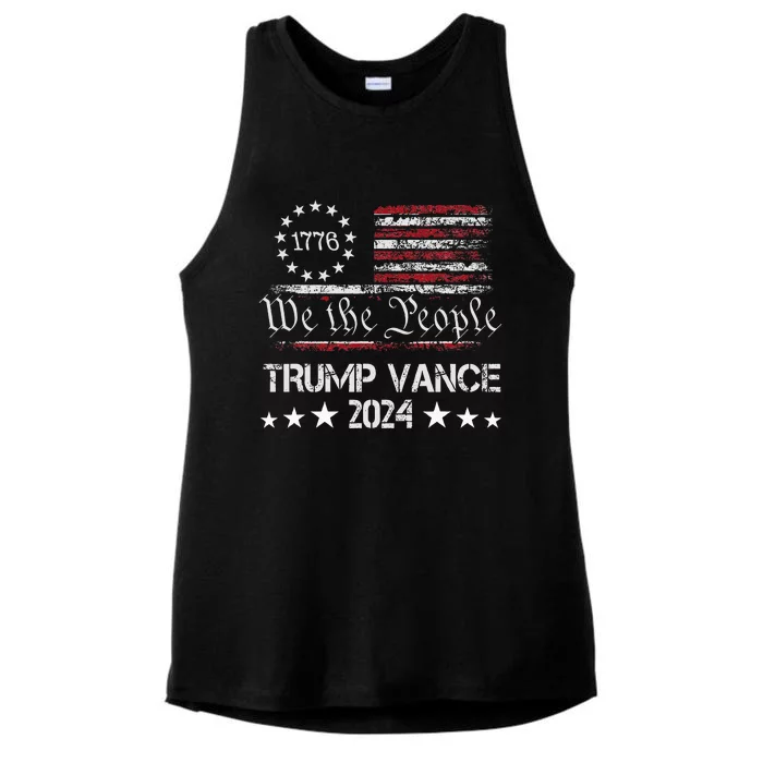 Trump Vance 2024 President Trump Supporter Re Election Ladies Tri-Blend Wicking Tank