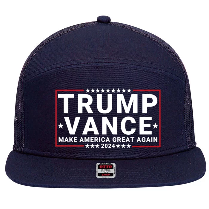 Trump Vance 2024 Republican Vp Presidential Election 7 Panel Mesh Trucker Snapback Hat